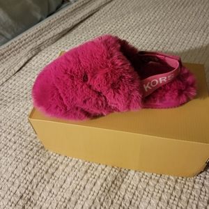 Fuzzy Slingback Slippers
